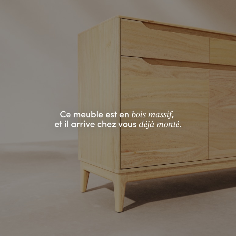Gabrielle - Buffet en manguier massif clair 150 cm