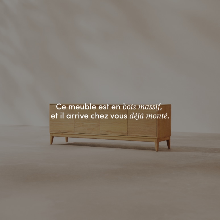 Gabrielle - Meuble TV en manguier massif clair 160 cm