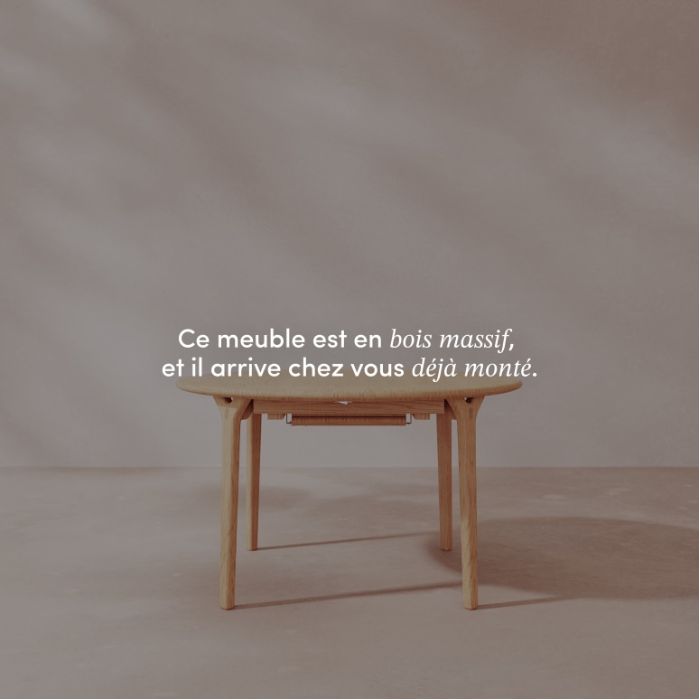 Clara - Table extensible en chêne massif ronde 4-8 pers.