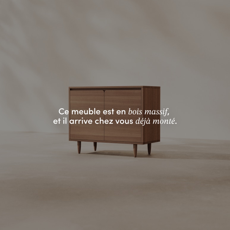 Livio - Buffet en Hévéa massif 100 cm