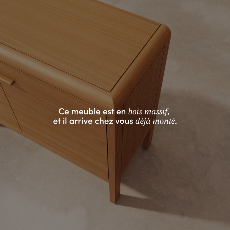 Livia - Buffet en acajou massif 100 cm