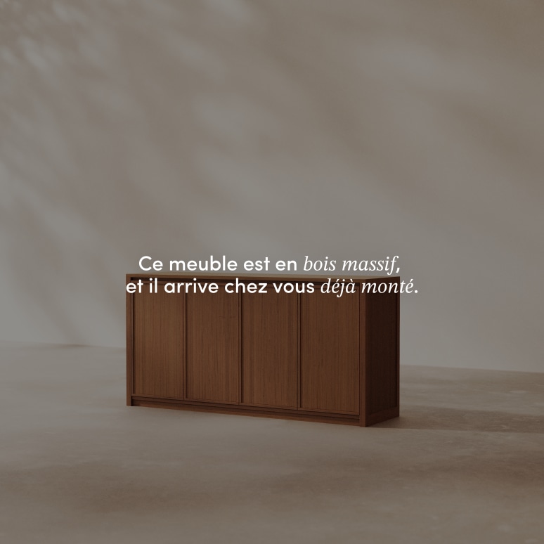 Jane - Buffet en teck massif foncé 160 cm