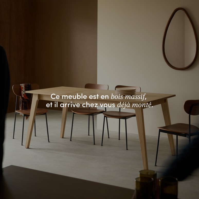 Esmée - Table extensible en chêne massif 4-6 pers.