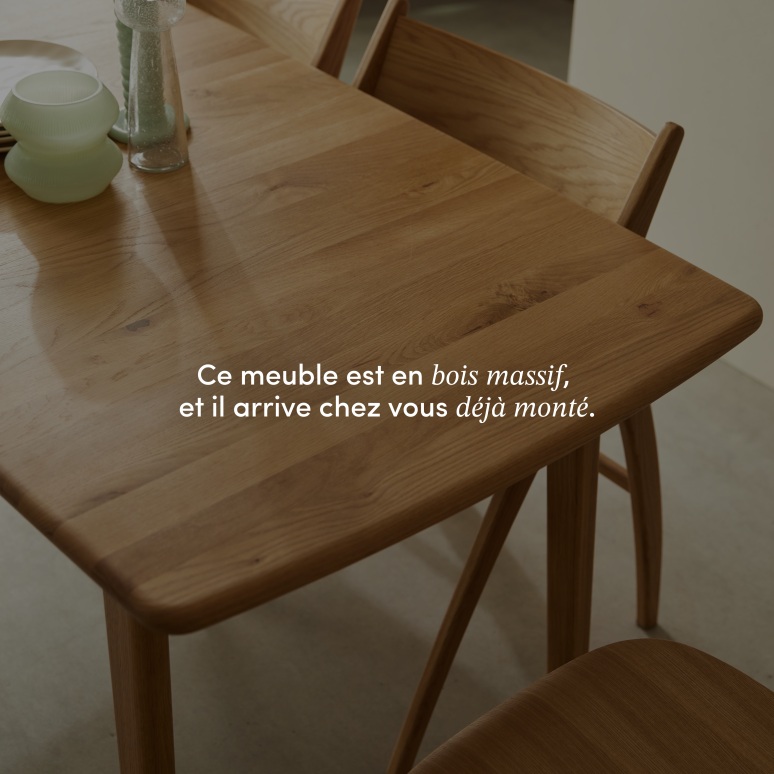 Clara - Table extensible en chêne massif 4-6 pers.
