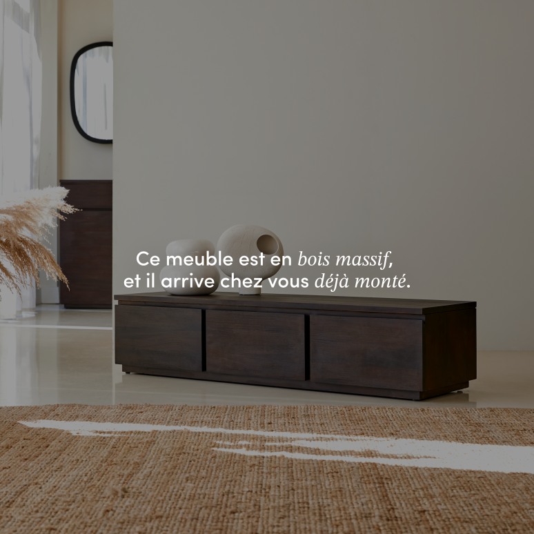 Eva - Meuble TV en acajou massif 135 cm