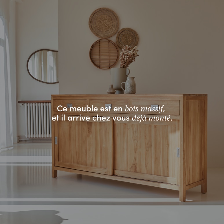 Coffee Tek - Buffet en teck massif 180 cm