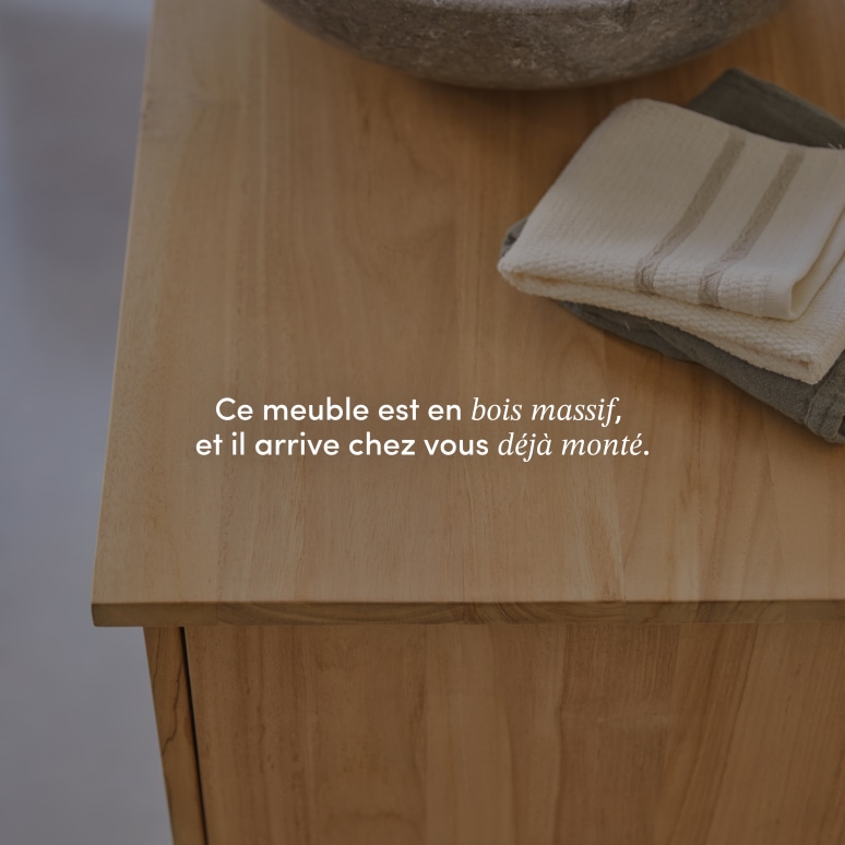 Soho - Meuble sous vasque en teck massif 165 cm