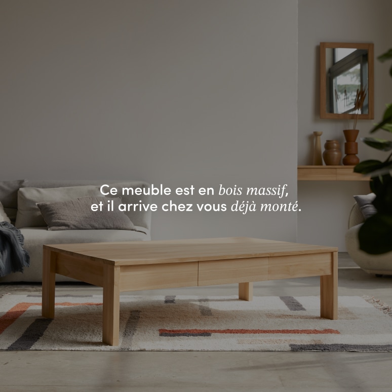 Eden - Table basse rectangulaire en teck massif