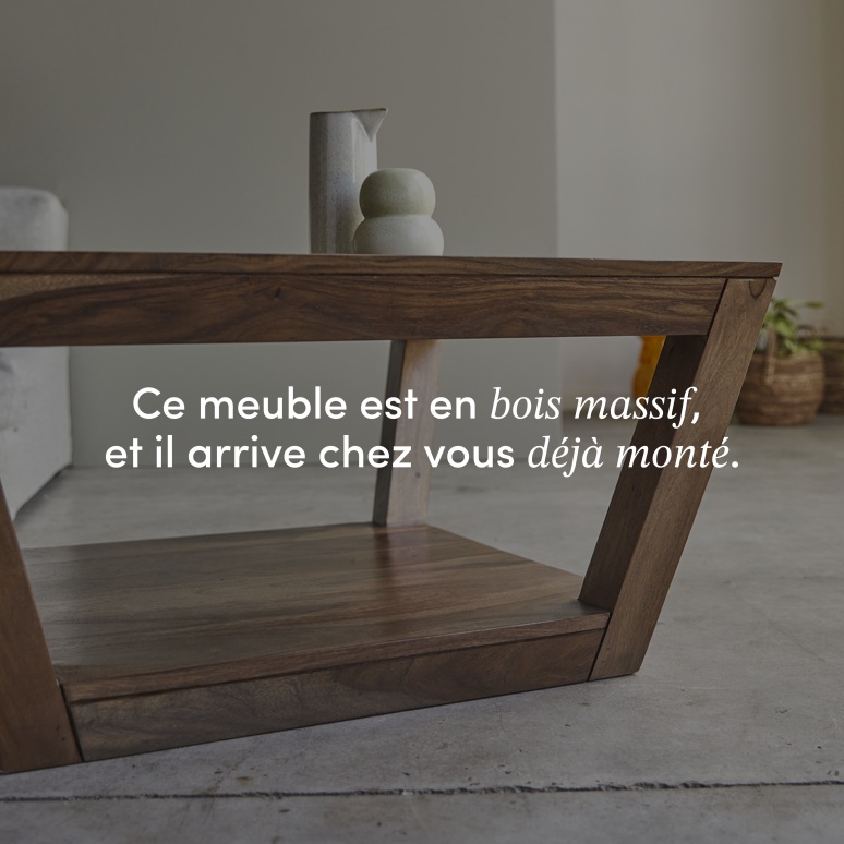 Villa - Table basse en palissandre massif