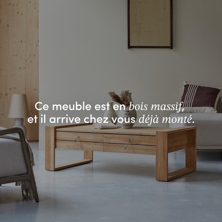 Minimalys - Table basse en teck massif