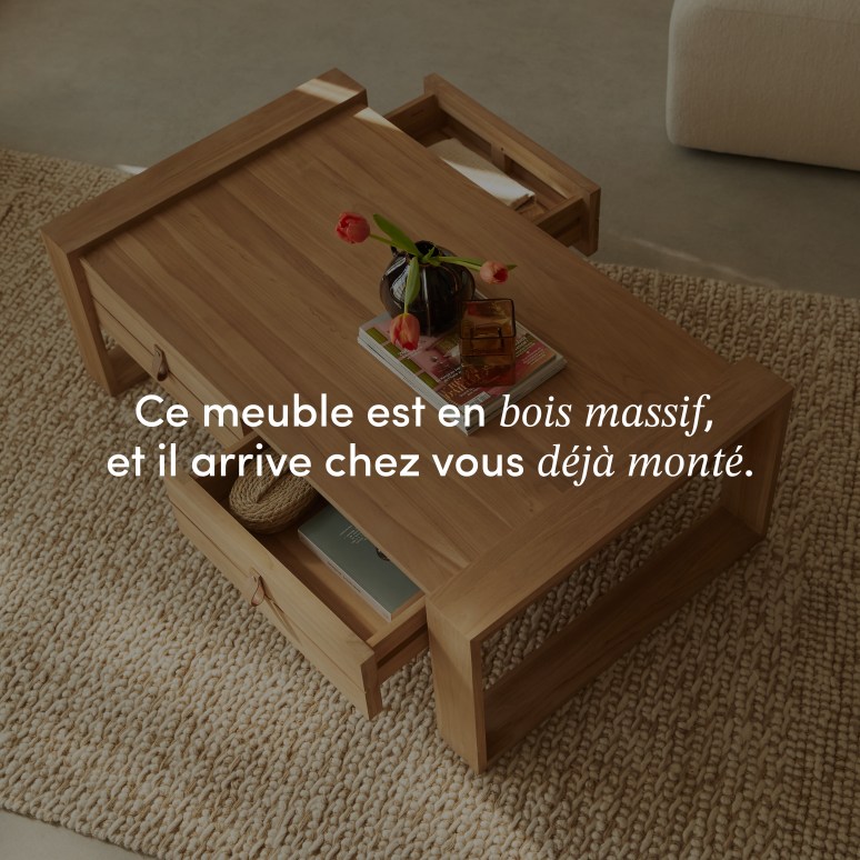 Minimalys - Table basse en teck massif