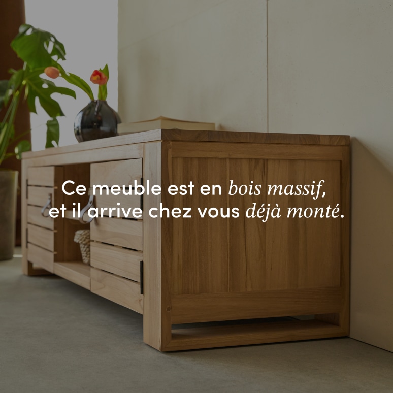 Minimalys - Meuble TV en teck massif 135 cm
