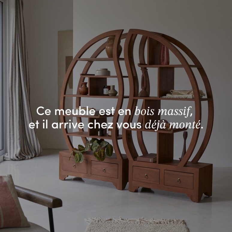 Ying Yang - Bibliothèque en teck massif