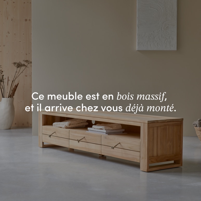 Minimalys - Meuble TV en teck massif 170 cm