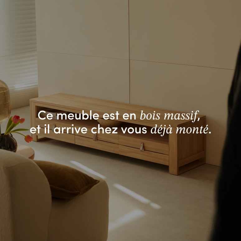 Minimalys - Meuble TV en teck massif 170 cm