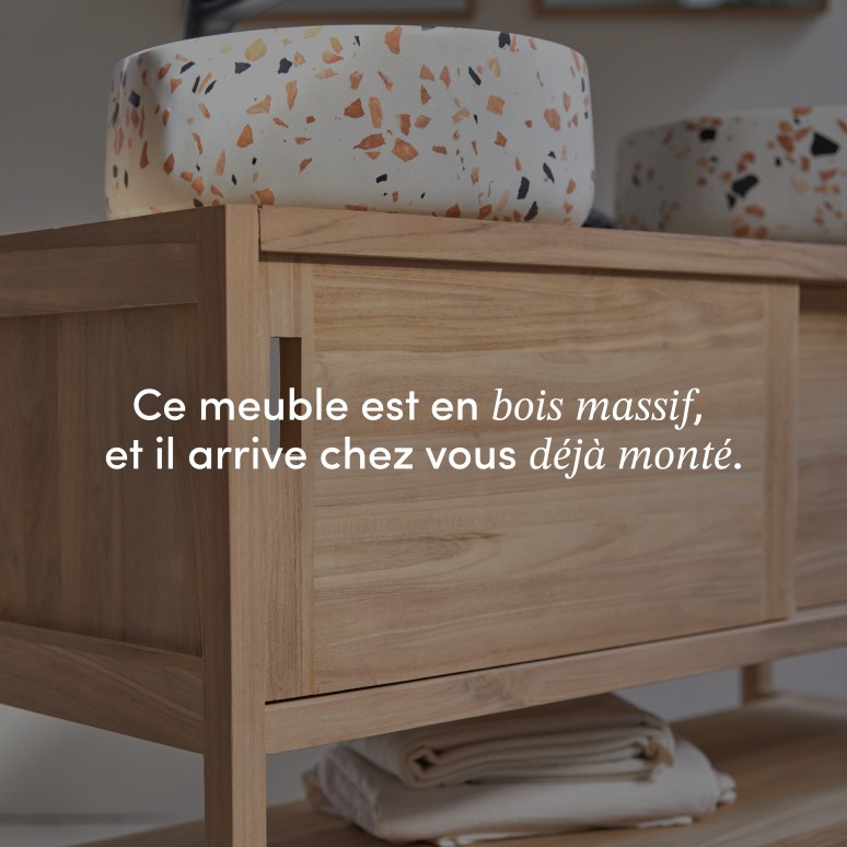 Arty - Meuble sous vasque en teck massif 120 cm