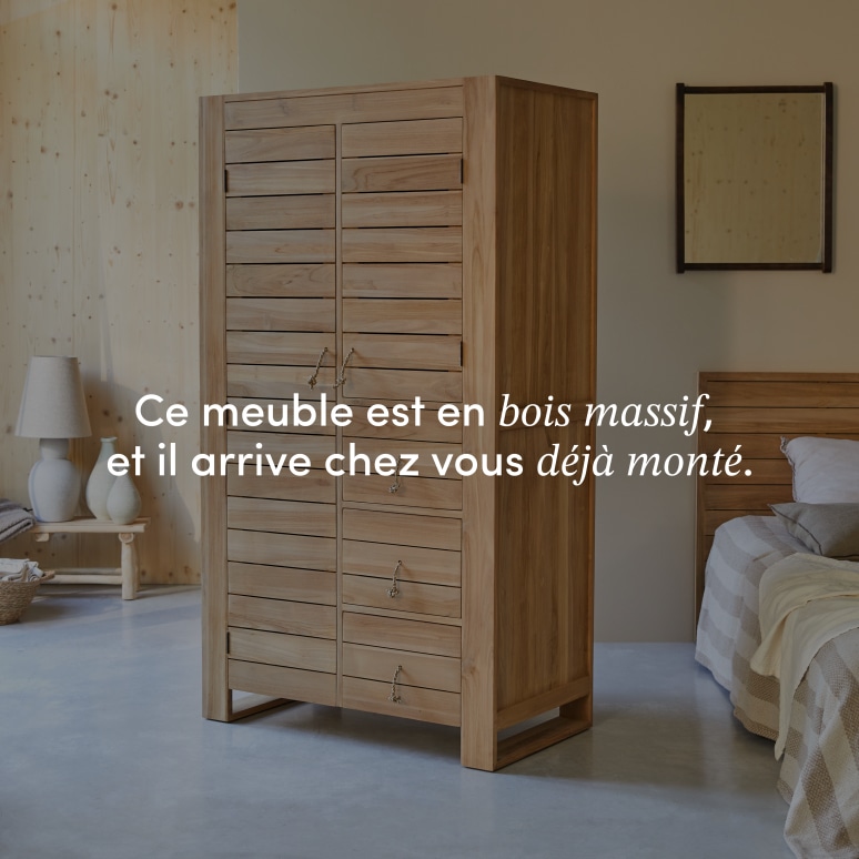 Minimalys - Armoire penderie d'entrée en teck massif
