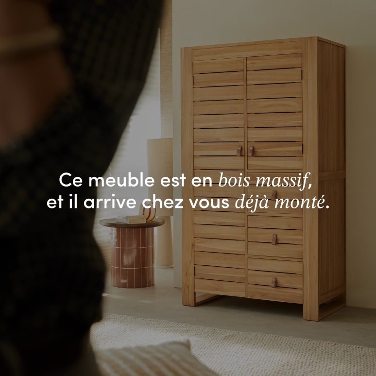 Minimalys - Armoire penderie enfant en teck massif