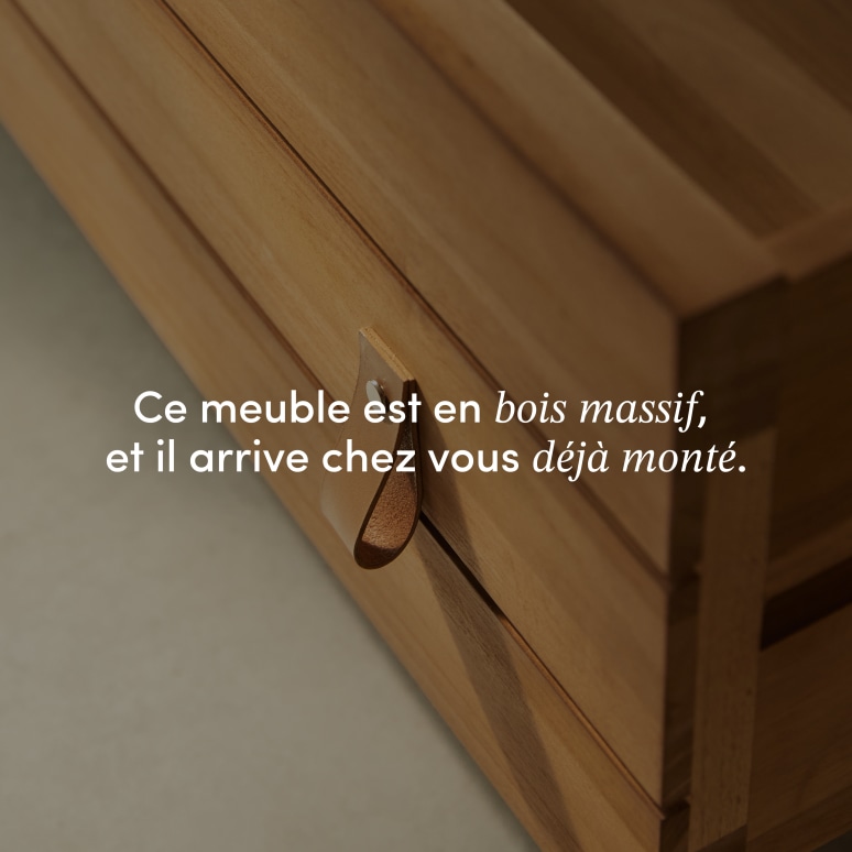 Minimalys - Armoire penderie d'entrée en teck massif