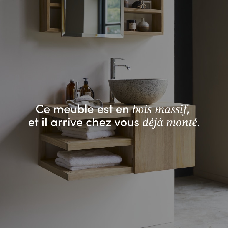 Typo - Meuble sous vasque en teck massif 90 cm