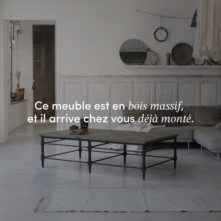 Gatsby - Table basse en orme massif et métal