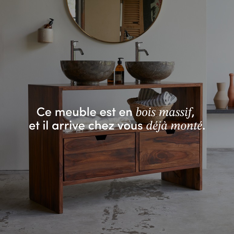 Kwarto - Meuble sous vasque en palissandre massif 110 cm