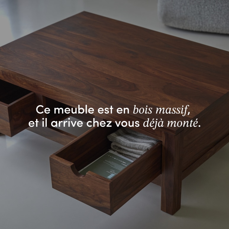 Oliver - Table basse en palissandre massif