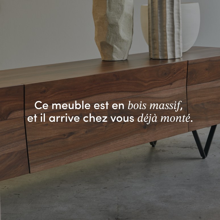 Metric - Meuble TV en palissandre massif 175 cm
