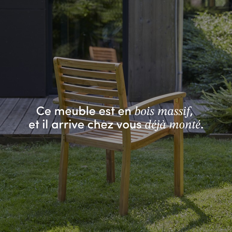 Andria - Fauteuil de jardin en teck massif