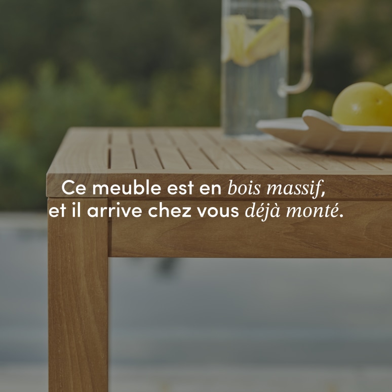 Teo - Ensemble de jardin en teck massif 4 chaises