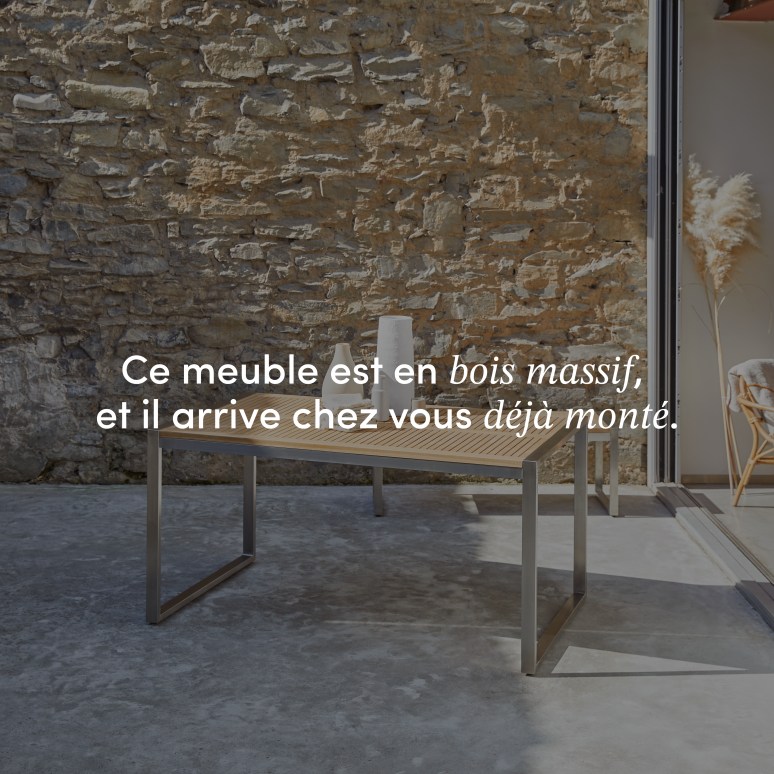 Arno - Table de jardin en teck massif et inox 4/6 pers.