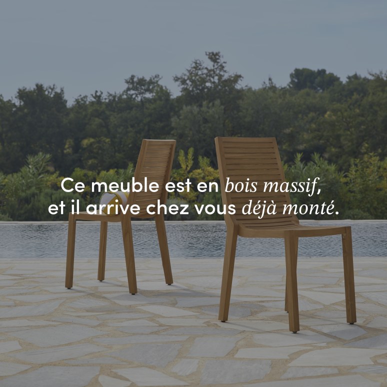 Teo - Chaise de jardin en teck massif