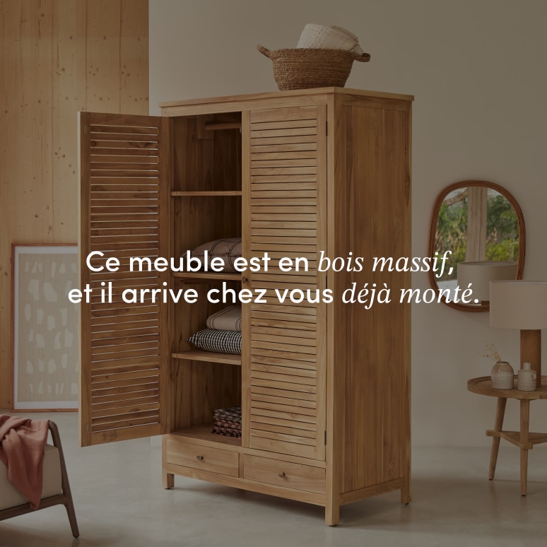 Suzette - Armoire d'entrée en teck massif