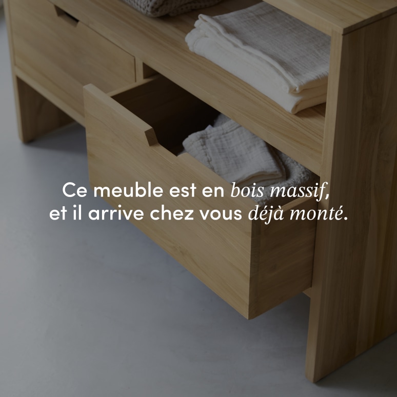 Kwarto - Meuble sous vasque en teck massif 110 cm