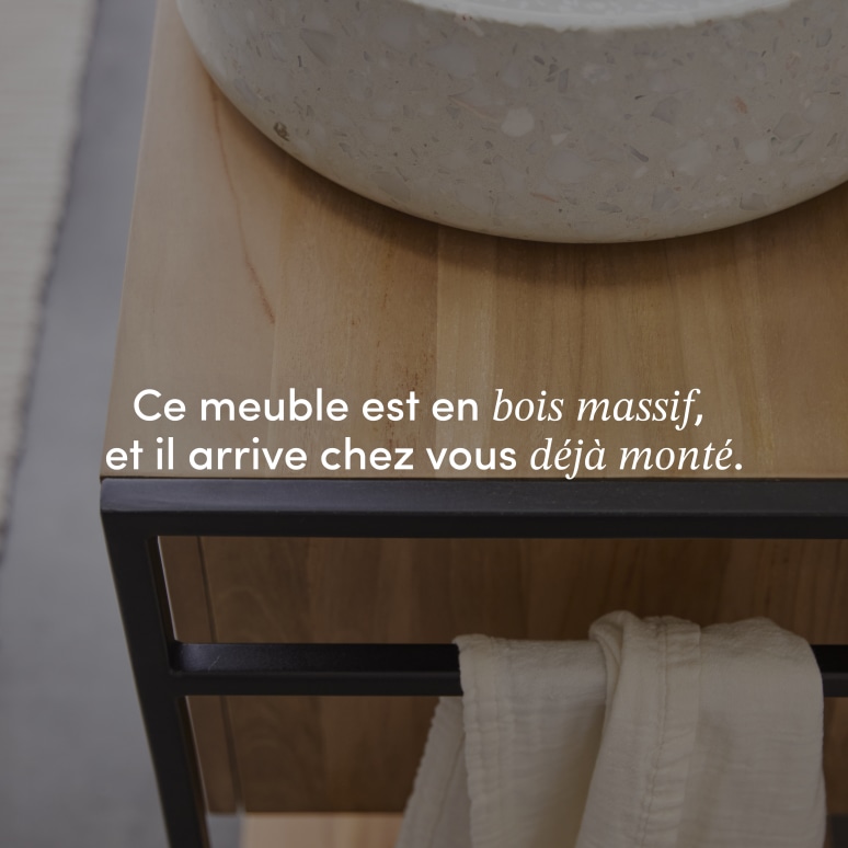 Michal - Meuble sous vasque en teck massif et métal 140 cm
