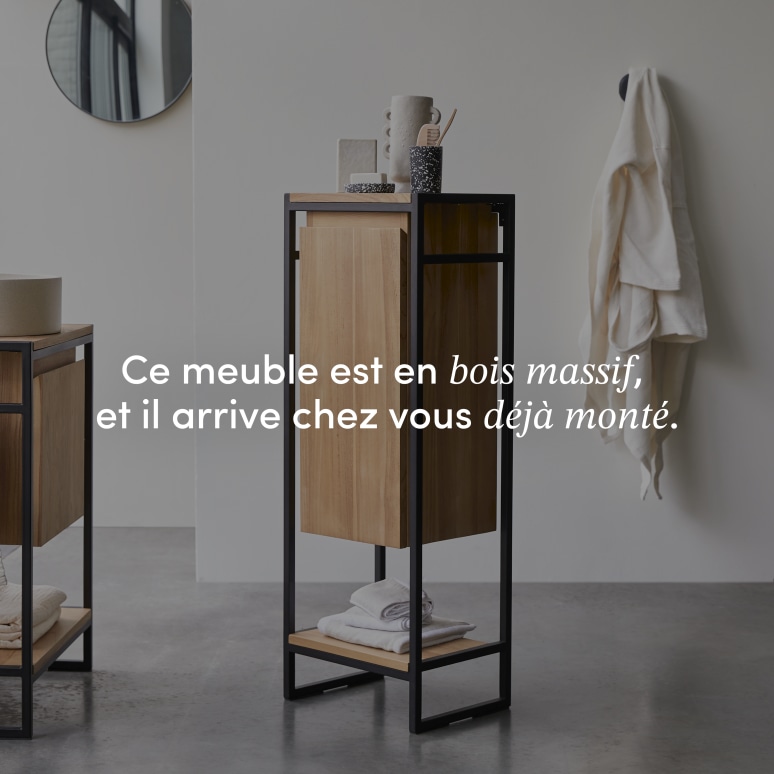 Michal - Elément bas en teck massif et métal