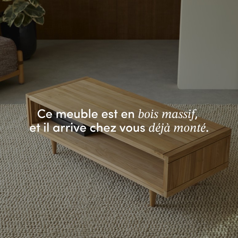 Jonàk - Table basse en teck massif