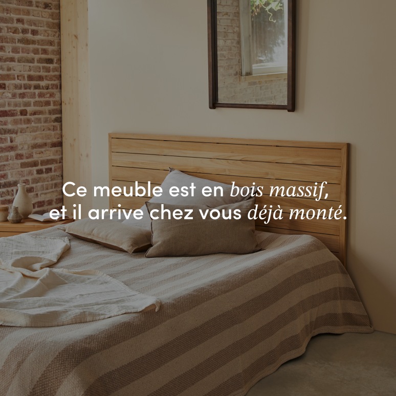 Minimalys - Tête de lit en teck massif 165 cm