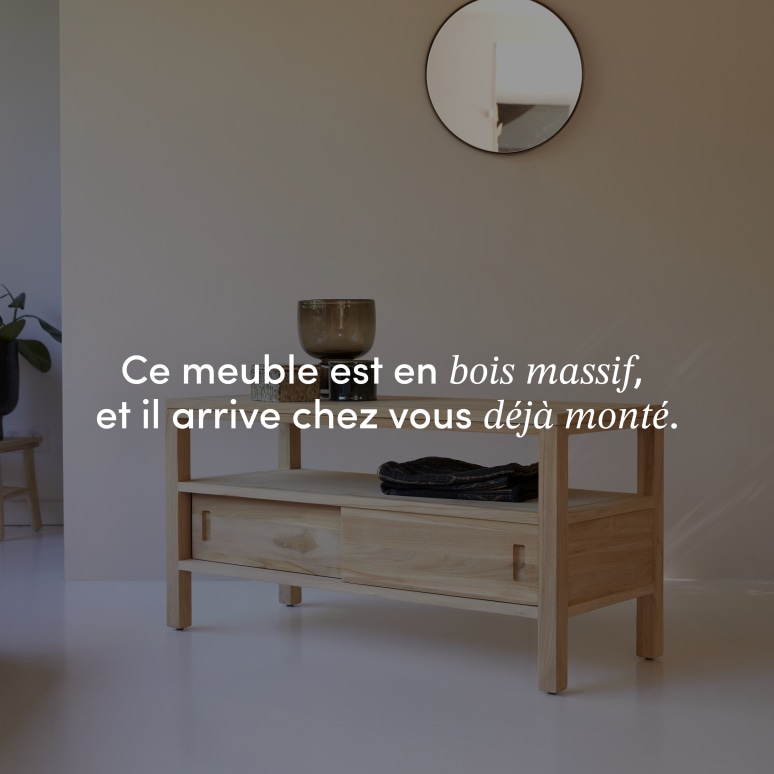 Anton - Meuble TV en teck massif 100 cm