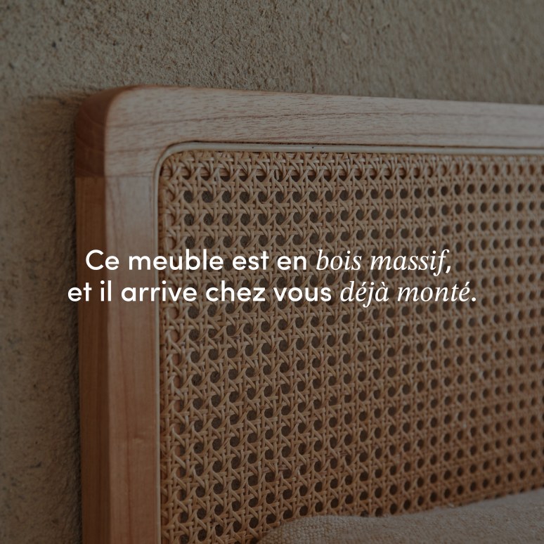 Adèle - Tête de lit en rotin cannée 160 cm