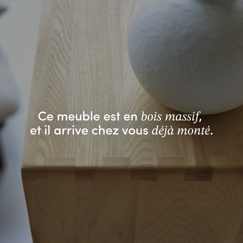 Luis - Bibliothèque basse en orme massif et cannage