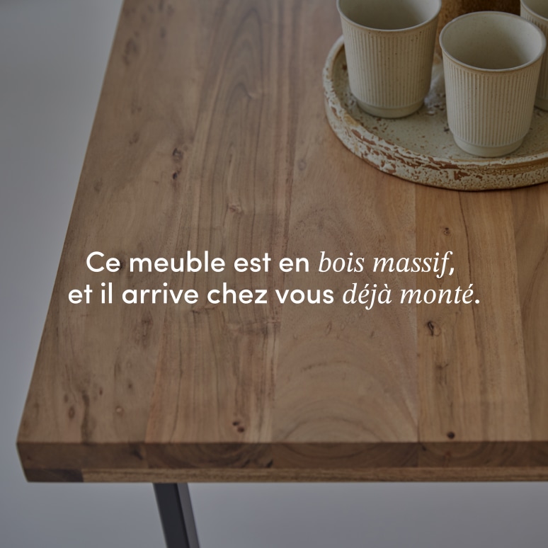 Temis - Table en acacia massif et métal 6-8 pers.