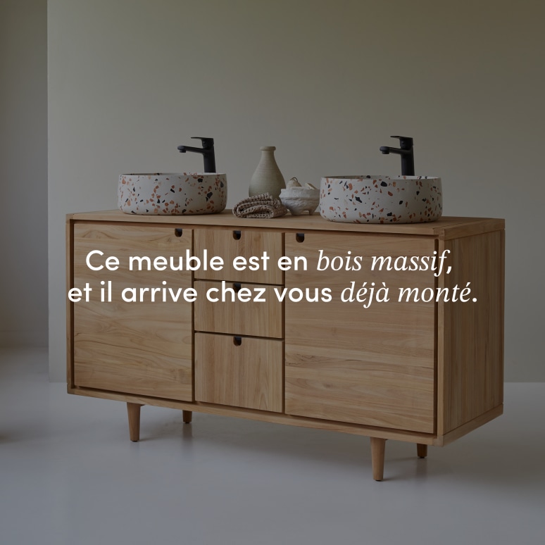 Jonàk - Meuble sous vasque en teck massif 145 cm