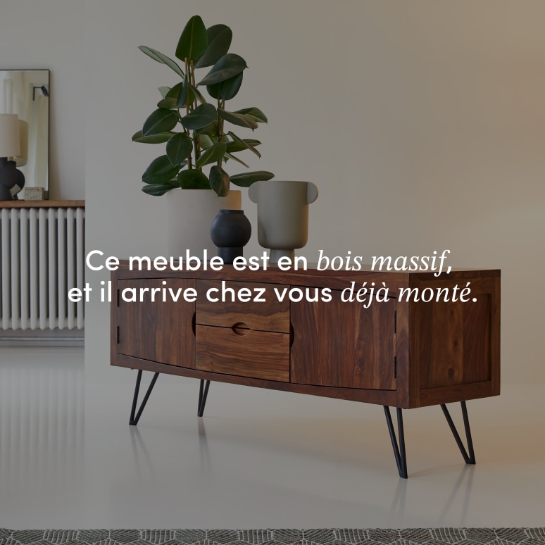 Bonnie - Meuble TV en palissandre massif 150 cm