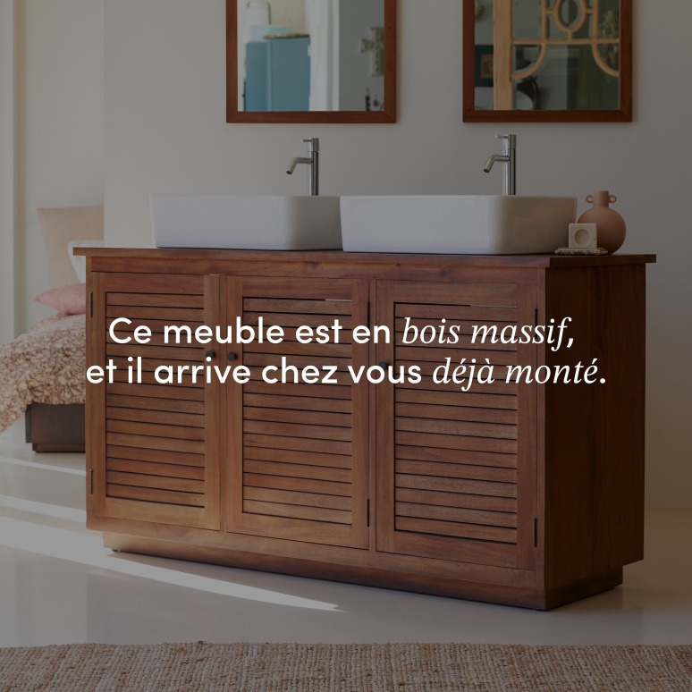 Loggia - Meuble sous vasque en acacia massif 130 cm