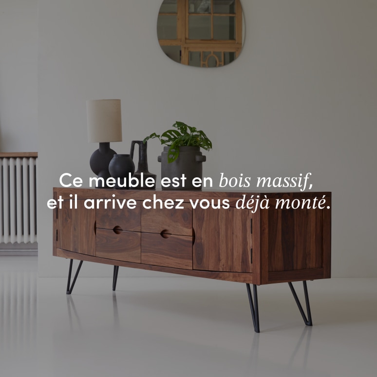 Bonnie - Meuble TV en palissandre massif 180 cm