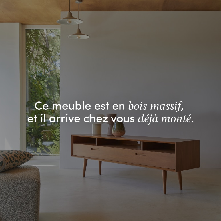 Magda 50's - Meuble TV en acajou 180 cm