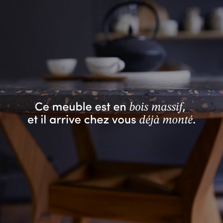 Juno - Table en teck massif et terrazzo 6 pers.