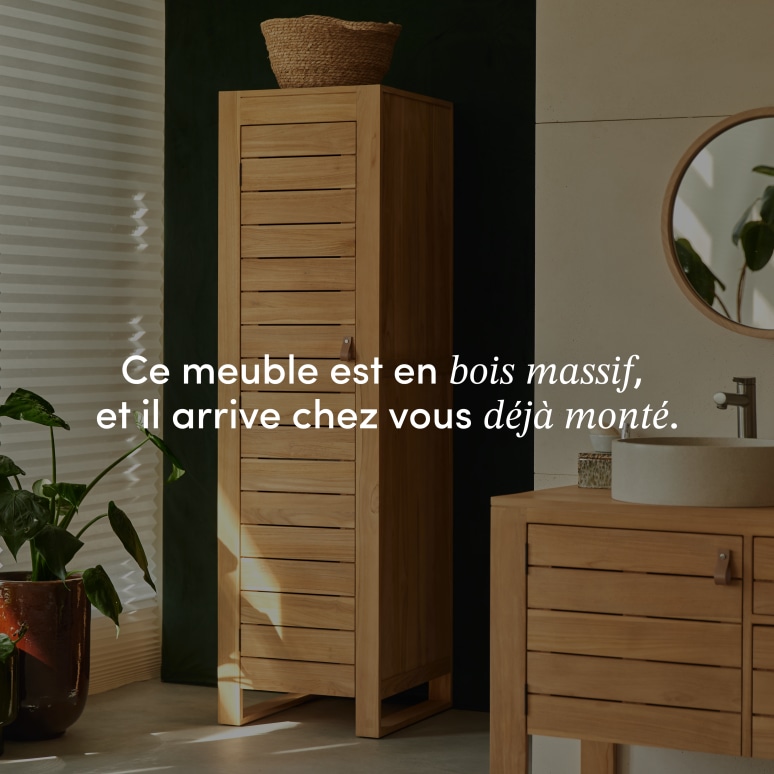 Minimalys - Colonne de salle de bain en teck massif