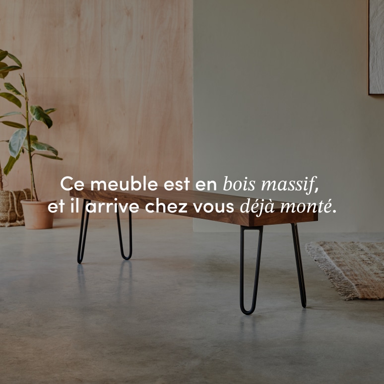 Helga - Banc en palissandre massif 180 cm